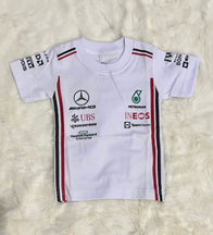 F1 Mercedes Racing Shirt Hamilton jersey 100% cotton - White Edition - baby & toddler shirt image 1