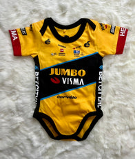 Jumbo Visma cycling team baby onesie season 2023/2024 - baby cycling apparel image 1