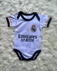 Real Madrid Home soccer baby romper jersey 100% cotton 23/24 - baby romper image 1
