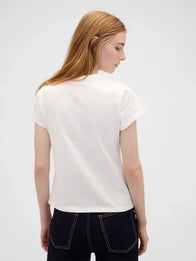 Gap x Victoria Beckham Logo T-Shirt Shirt unisex detail view 4 | Dash Racegear — Victoria Beckham Gap 2026 white logo T-shirt, minimalist design for clean everyday streetwear.