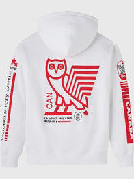 OVO x Hockey Canada Fleece Hoodie Hoodie unisex detail view 4 | Dash Racegear — OVO Hockey Canada White Hoodie delivers comfort and fan style, ideal for everyday wear or watching your favorite match.
