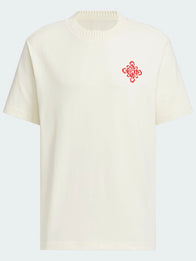 Adidas Chinese New Year SS26 T-Shirt Shirt unisex detail view 7 | Dash Racegear — Recreated Adidas LNY SS26 white crewneck T-shirt featuring a clean, fresh design with a relaxed everyday feel