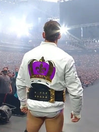 WrestleMania 42 CM Punk Jacket Jacket unisex detail view 3 | Dash Racegear — CM Punk white bomber jacket WrestleMania 42, zip-up streetwear inspired by iconic WWE entrance look.