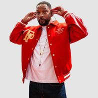 Will Smith Summertime Ball 2025 Red Varsity Jacket Varsity Jacket unisex detail view 7 | Dash Racegear — Will Smith’s red outerwear from the 2025 Summertime Ball