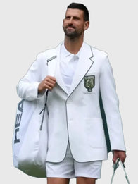 Novak Djokovic 2026 Wimbledon Blazer Blazer unisex detail view 9 | Dash Racegear — This Novak Djokovic White Blazer captures a championship-inspired look with refined tailoring and a sophisticated feel.