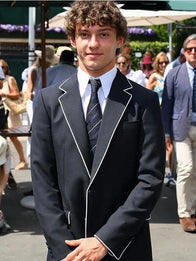 Kimi Antonelli Wimbledon 2026 Blazer Blazer unisex front product view | Dash Racegear — Navy blue blazer inspired by Kimi Antonelli at the 2026 Wimbledon Championships with a polished look.