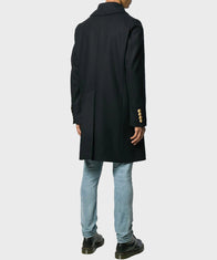Mens Blue Double Breasted Wool Coat Coat men detail view 3 | Dash Racegear — Blue Winter Double Breasted Peacoat for Mens
