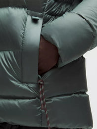 lululemon Winter Olympics 2026 Team Canada Green Puffer Jacket Puffer Jacket unisex detail view 3 | Dash Racegear — Green Team Canada 2026 Winter Olympics hooded puffer jacket by lululemon, warm and comfortable for everyday wear.