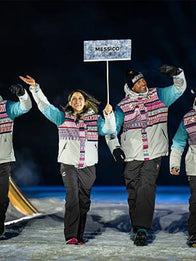 Winter Olympics 2026 Opening Ceremony Team Mexico Jacket Jacket unisex detail view 3 | Dash Racegear — Team Mexico gray hooded jacket by Charly from Milano Cortina 2026 Opening Ceremony, cozy and stylish for winter parades.