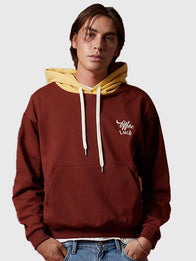 Pacsun Wish Me Luck Billiards League Hoodie Hoodie unisex front product view | Dash Racegear — Recreation PacSun Wish Me Luck Billiards League hoodie in burgundy showcasing bold graphic detailing and everyday wear comfort
