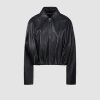 Loewe Draped Leather Jacket Leather Jacket unisex front product view | Dash Racegear — Loewe Draped Leather Outerwear – Refined & Trendy
