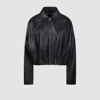 Loewe Draped Leather Jacket Leather Jacket unisex front product view | Dash Racegear — Loewe Draped Leather Outerwear – Refined & Trendy