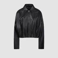 Loewe Draped Leather Jacket Leather Jacket unisex front product view | Dash Racegear — Loewe Draped Leather Outerwear – Refined & Trendy