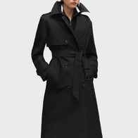 Black Trench Coat Women Coat women detail view 2 | Dash Racegear — Trendy Black Trench Coat Women
