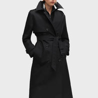 Black Trench Coat Women Coat women detail view 2 | Dash Racegear — Trendy Black Trench Coat Women