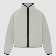 Adidas x Fear of God Essentials Athletics Track Jacket Jacket unisex front product view | Dash Racegear — Trendy Adidas x Fear of God Essentials Athletics Fleece Track Jacket - Grey