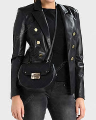 Womens Double-Breasted Black Blazer Blazer women detail view 3 | Dash Racegear — Womens Double Breasted Black Blazer