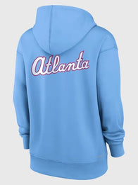 Atlanta Braves 2026 City Connect Hoodie Hoodie unisex detail view 2 | Dash Racegear — Nike Braves 2026 City Connect women’s blue Therma hoodie, insulated design perfect for chilly casual outings.