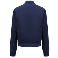 Women Blue Bomber Jacket Bomber Jacket women detail view 2 | Dash Racegear — Blue Cotton Bomber Jacket