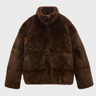 Womens Fur Puffer Jacket Puffer Jacket unisex detail view 3 | Dash Racegear — Brown Womens Fur Puffer Jacket