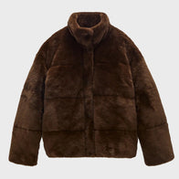 Womens Fur Puffer Jacket Puffer Jacket unisex detail view 3 | Dash Racegear — Brown Womens Fur Puffer Jacket