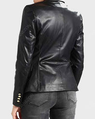 Womens Double-Breasted Black Blazer Blazer women detail view 2 | Dash Racegear — Womens Black Slimfit Blazer