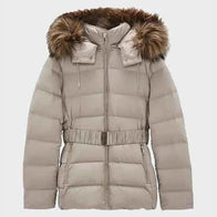 Womens Puffer Jacket With Fur Hood Puffer Jacket women front product view | Dash Racegear — Womens Hooded Fur Puffer Jacket