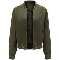 Women’s Green Bomber Jacket Bomber Jacket women front product view | Dash Racegear — Women's Green Bomber Jacket