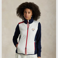 Ralph Lauren U.S. Ryder Cup Hybrid Quilted Jacket Jacket unisex detail view 2 | Dash Racegear — full image of Womens Hybrid Quilted Jacket for Ryder Cup