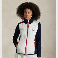 Ralph Lauren U.S. Ryder Cup Hybrid Quilted Jacket Jacket unisex detail view 2 | Dash Racegear — full image of Womens Hybrid Quilted Jacket for Ryder Cup