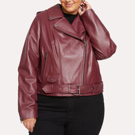 Womens Oversized Motorcycle Leather Jacket Leather Jacket women detail view 3 | Dash Racegear — Womens Oversized Motorcycle Leather Jacket