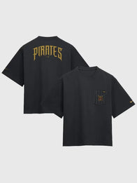 Pittsburgh Pirates 2026 City Connect Pocket Boxy T-Shirt Shirt unisex front product view | Dash Racegear — Pittsburgh Pirates Nike 2026 City Connect Pocket Boxy T-Shirt, relaxed fit with chest pocket for casual fan style.