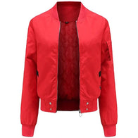 Women Red Bomber Jacket Bomber Jacket women front product view | Dash Racegear — Women Red Bomber Jacket