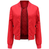 Women Red Bomber Jacket Bomber Jacket women front product view | Dash Racegear — Women Red Bomber Jacket
