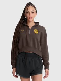 San Diego Padres Nike Primetime Phoenix Fleece Half-Zip Sweatshirt Sweatshirt unisex detail view 3 | Dash Racegear — Women's San Diego Padres Nike Brown Primetime Phoenix Fleece Half-Zip Sweatshirt