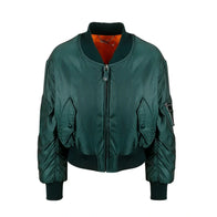 Women’s Sea Green Bomber Jacket Bomber Jacket women front product view | Dash Racegear — Women Sea Green Bomber Jacket