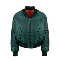 Women’s Sea Green Bomber Jacket Bomber Jacket women front product view | Dash Racegear — Women Sea Green Bomber Jacket