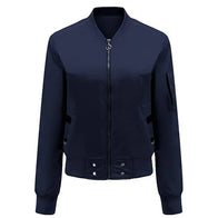 Women Blue Bomber Jacket Bomber Jacket women front product view | Dash Racegear — Womens Blue Bomber Jacket