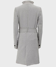 Womens Grey Wool Robe Coat Jacket women detail view 2 | Dash Racegear — Grey Wool Women's Robe Coat