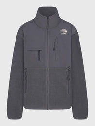 The North Face x Skims 1995 Denali Fleece Jacket Jacket unisex front product view | Dash Racegear — Women’s The North Face x SKIMS 1995 Grey Denali Fleece Jacket with soft plush fleece and overlays, perfect for chilly outdoor walks.