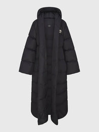 The North Face x Skims Nuptse Wrap Parka Coat Coat unisex detail view 11 | Dash Racegear — The North Face x Skims Nuptse Wrap Parka Black Coat, sleek black puffer, soft insulated lining, versatile winter layering, exclusive collaboration piece.