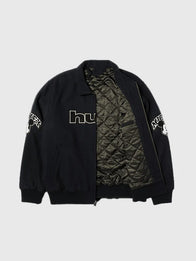 Disney x HUF Mickey Worldwide Tour Varsity Jacket Varsity Jacket unisex detail view 3 | Dash Racegear — Varsity jacket with Mickey Worldwide Tour design – Disney x HUF edition