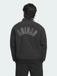 Adidas CNY 3 Stripes Woven Jacket Jacket unisex detail view 7 | Dash Racegear — Black woven fleece bomber jacket inspired by Adidas Chinese New Year 2026, recreated with iconic 3 Stripes detailing