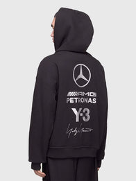 Y-3 x Mercedes-AMG F1 Zip Hoodie Hoodie unisex detail view 3 | Dash Racegear — 2026 Y-3 x Mercedes-AMG F1 hoodie in black with bold logo, built for sporty and everyday outfits.