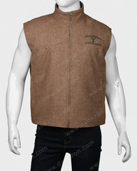 John Dutton Yellowstone S03 Vest Jacket unisex front product view | Dash Racegear — John Dutton S03 Brown Vest