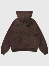 YoungLA x Looney Tunes Plaid Zip-Up Hoodie Hoodie unisex detail view 4 | Dash Racegear — Looney Tunes zip-up plaid hoodie designed with YoungLA styling and comfortable everyday wear.