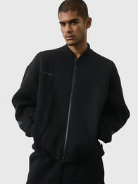 Adidas x Entire Studios Z.N.E. Bomber Jacket Bomber Jacket unisex front product view | Dash Racegear — Adidas x Entire Studios 2026 Z.N.E. black full-zip bomber jacket, sleek minimalist fit for modern streetwear layering.