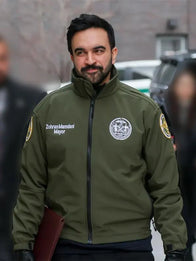Zohran Mamdani Green Jacket Jacket unisex front product view | Dash Racegear — Unisex Mayor Zohran Mamdani Cotton Jacket in green, lightweight and stylish for casual or streetwear looks.