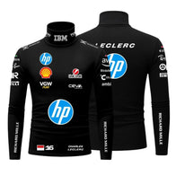 Black F1 Compression Shirt Motorsport Inspired Performance Racing by Dash Racegear, front product view, design 6393