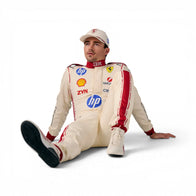 Charles Leclerc 2026 Monaco Grand Prix Ferrari F1 Inspired Race Suit in Ferrari Red, Back view showing printed sponsor logos, by DASH RACEGEAR